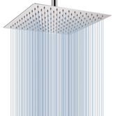 Fossa 12"X12" Inch Rain Shower - Square High Pressure Shower Head Made of 304 Stainless Steel Chrome Finish (With Arm Set 24" Inch) - Fossa Home